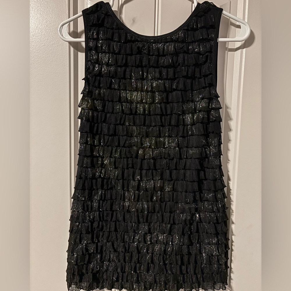 shimmery ruffle shirt